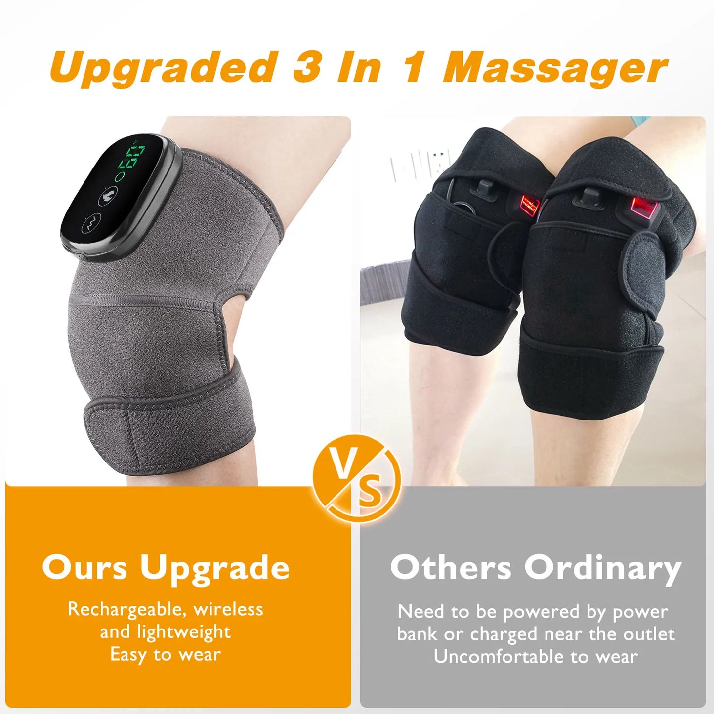 3 in 1 Electric Heating Massager for Knees and Shoulders