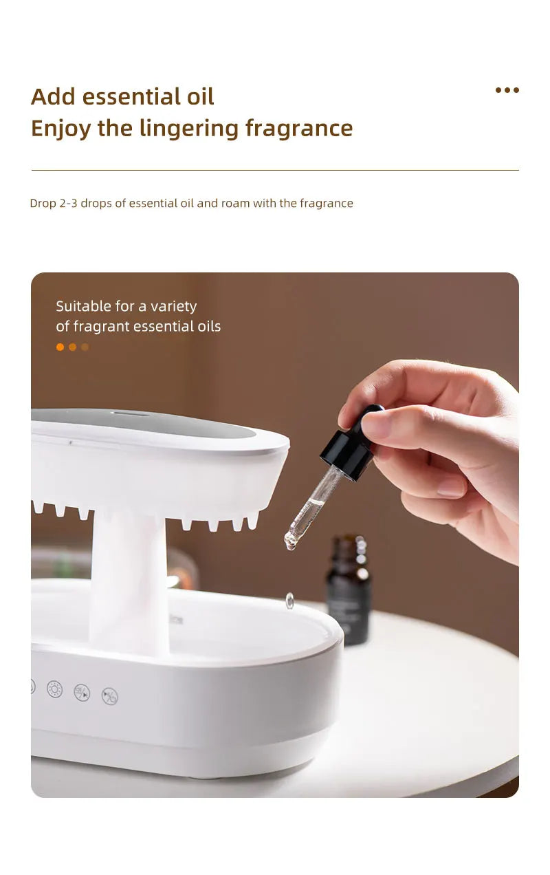 Raindrop Aromatherapy Diffuser Natural White Noise Music