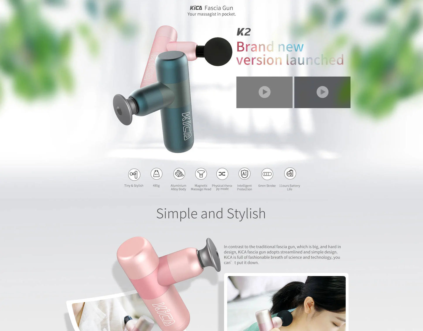 Portable Fascia Heated Electric Body Massager