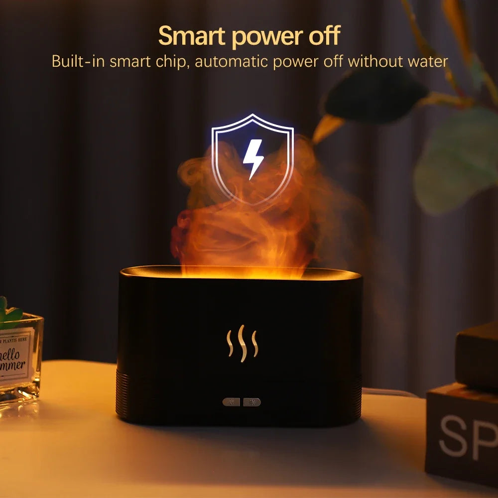 Ultrasonic Cool Mist Aroma Diffuser Air Humidifier with Flame Lamp