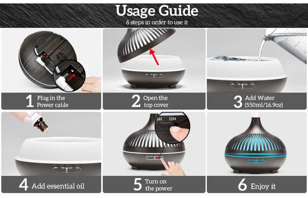 Aromatherapy Essential Oil Diffuser with 7 Color LED Lights