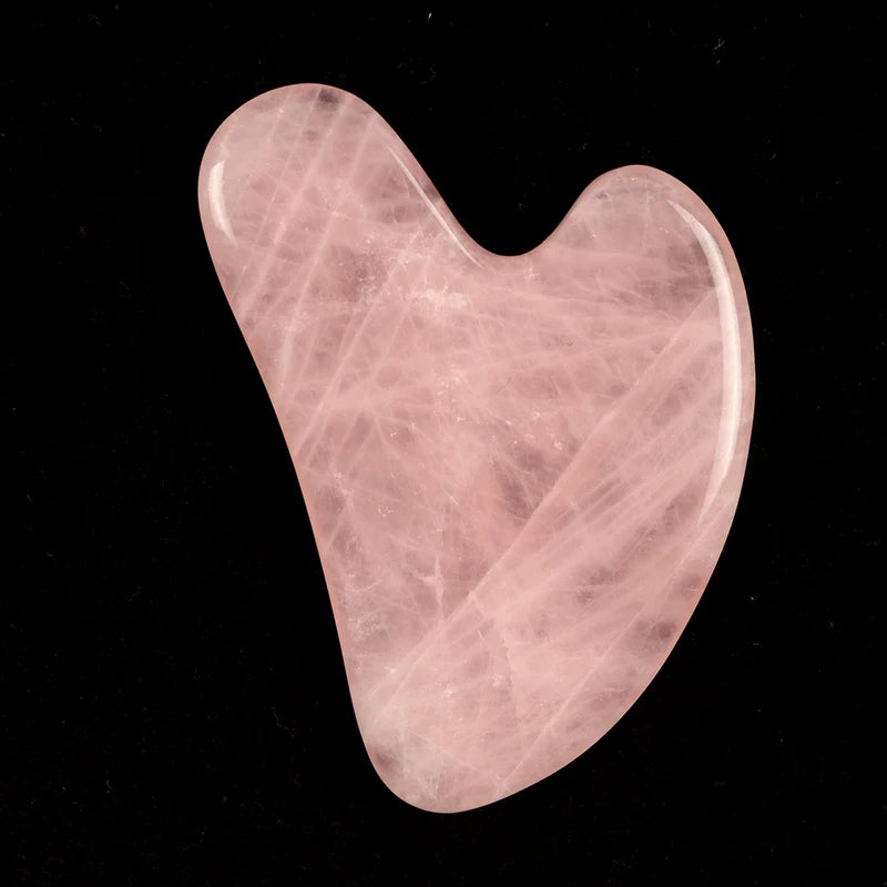 Guasha Stone Face Rose Quartz Jade Massage Tool