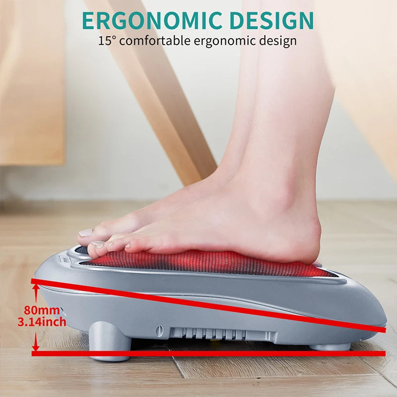Electric Foot Massager with Heating Therapy and Roller Muscle Relaxation