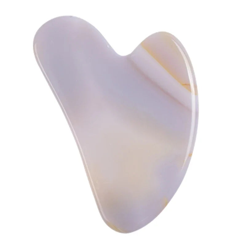 Guasha Stone Face Rose Quartz Jade Massage Tool