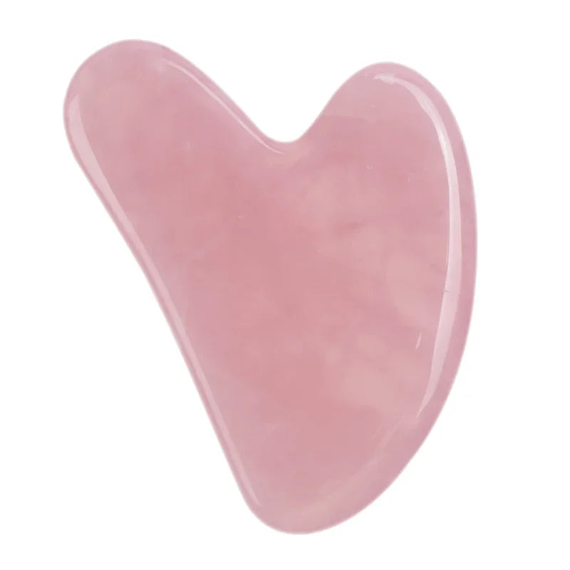 Guasha Stone Face Rose Quartz Jade Massage Tool