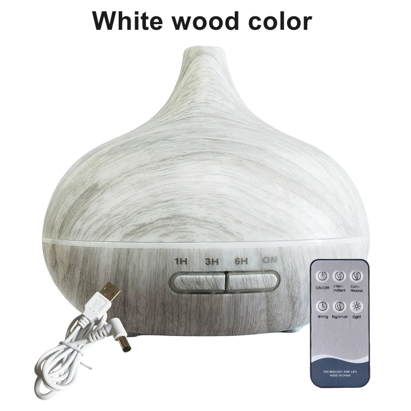 Wood Color Aroma Diffuser with 7 Color LED Lights & Remote Control