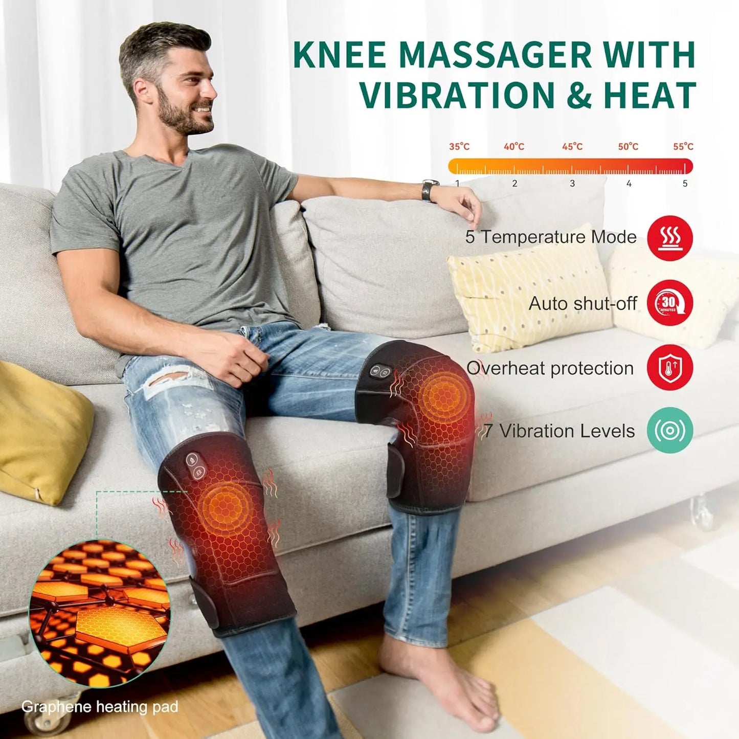 Heated Knee Massager with Vibration
