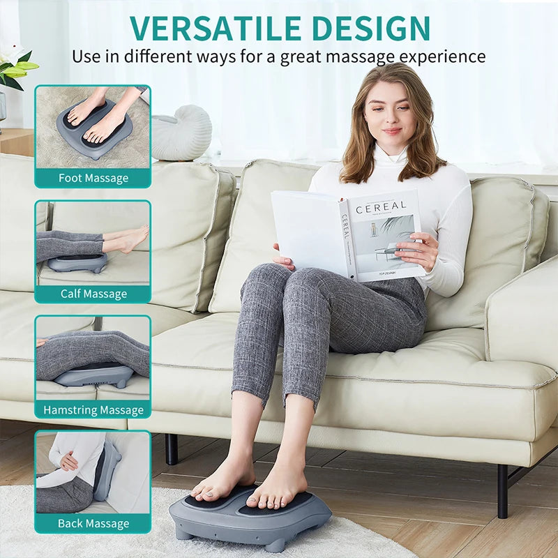 Electric Foot Massager with Heating Therapy and Roller Muscle Relaxation