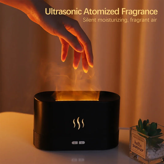 Ultrasonic Cool Mist Aroma Diffuser Air Humidifier with Flame Lamp