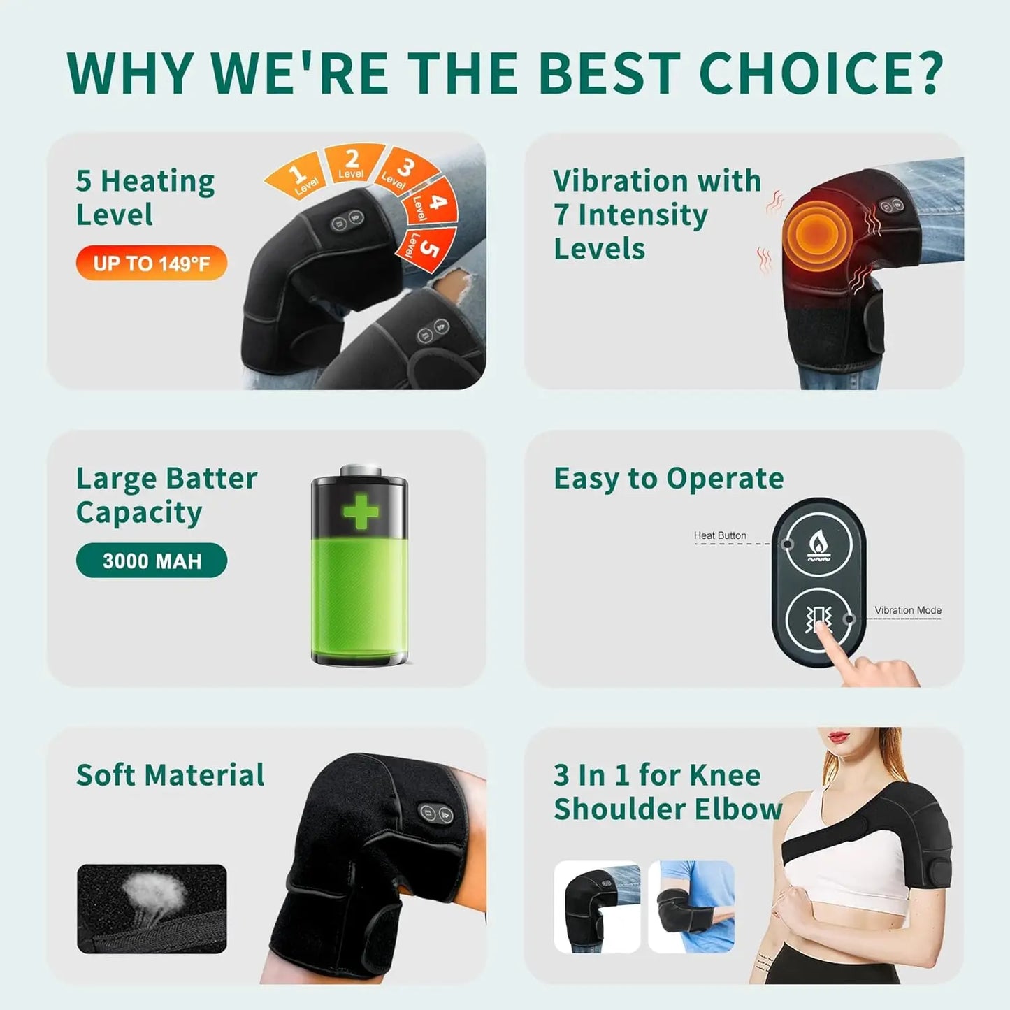 Heated Knee Massager with Vibration
