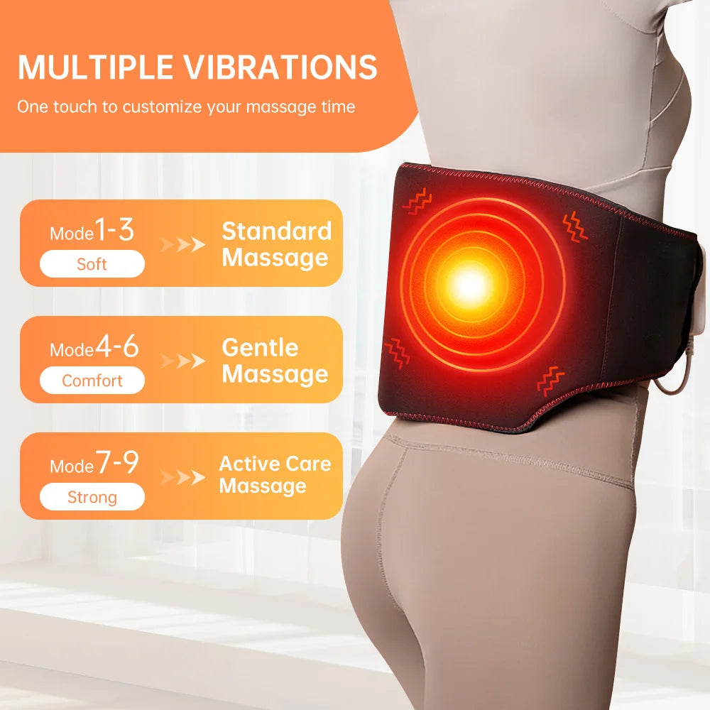 Heat Back Massager Wrap Belt with Vibration Massage