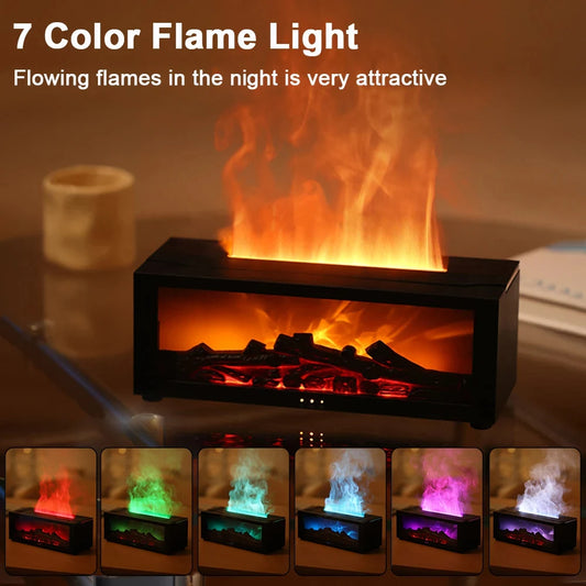 Essential Oil Diffuser with Colorful Flame and Remote