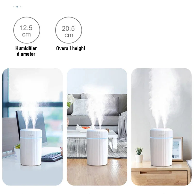 2L Double Nozzle Air Humidifier LCD Essential Oil Aroma Diffuser Ultrasonic Aromatherapy Diffuser