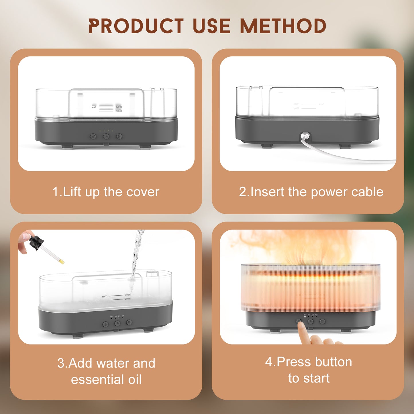 SEJOY Humidifier Aroma Diffuser Humidifier Ultrasonic Essential Oil Aromatherapy